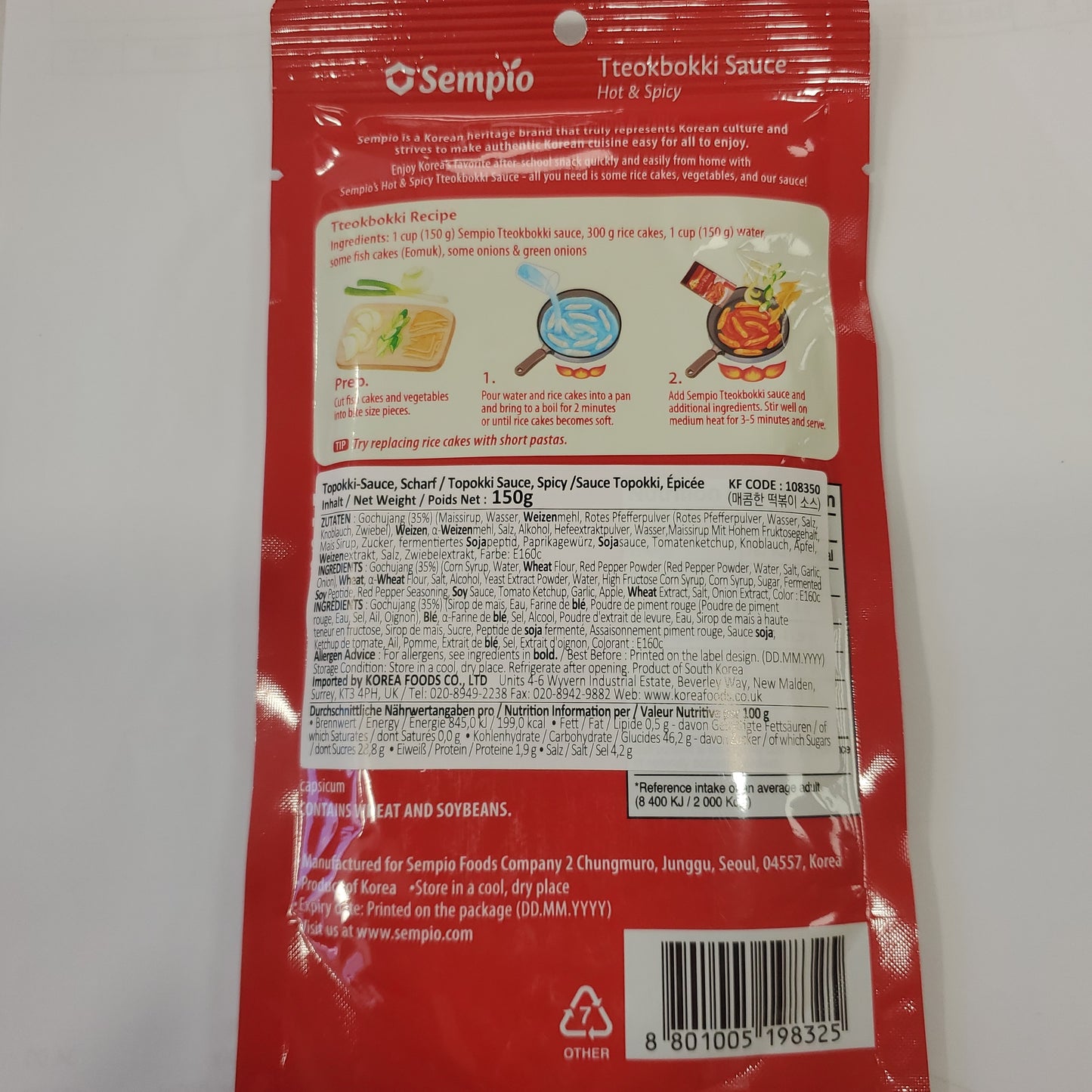Sempio Rice Cake Topokki Sauce 150g