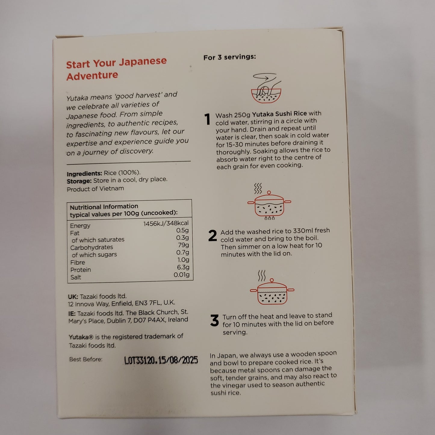 Yutaka Sushi Rice 500g