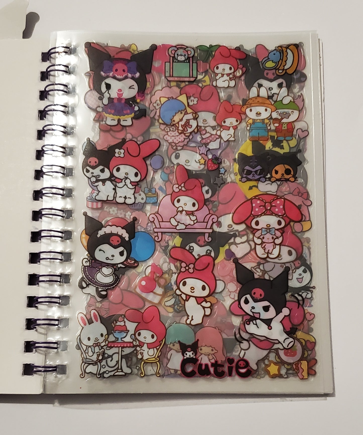 Cartoon Vibrant Coil Notebook, Stickers & Charms Set