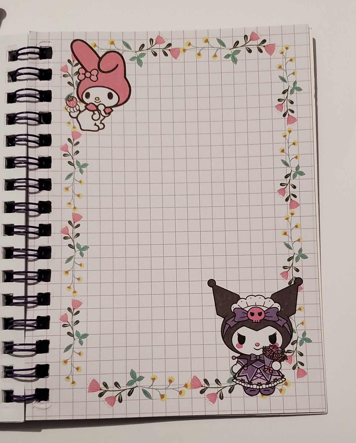 Cartoon Vibrant Coil Notebook, Stickers & Charms Set