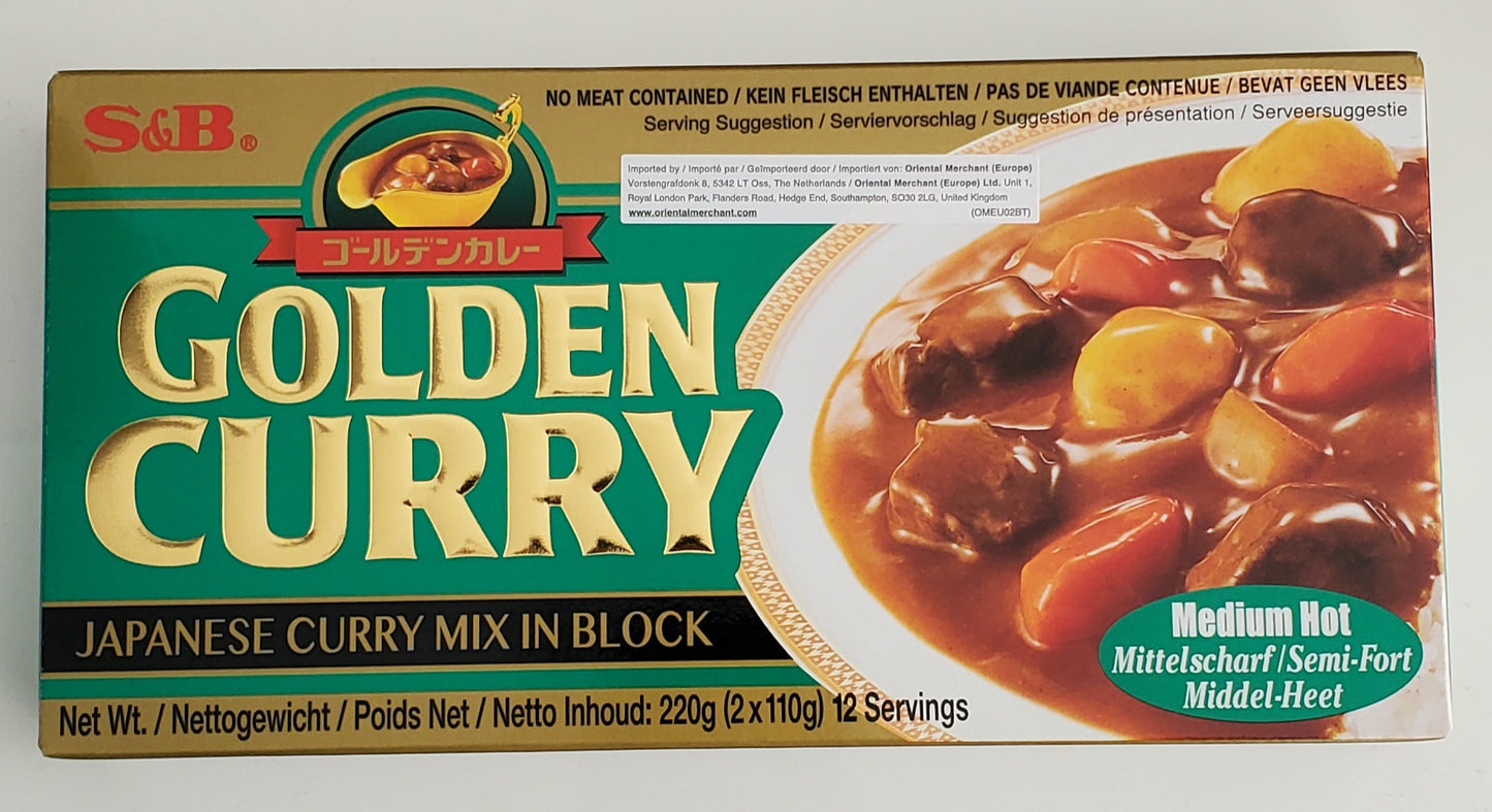 S&B Golden Curry Roux Medium Hot 220g 咖哩調料(中辣)