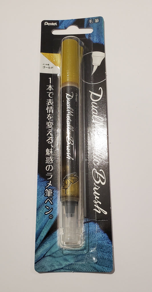 Dual Metallic Brush Pen (Silver, Gold) Japan