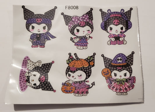 12pcs Sanrio Kuromi 5D Diamond Painting Stickers