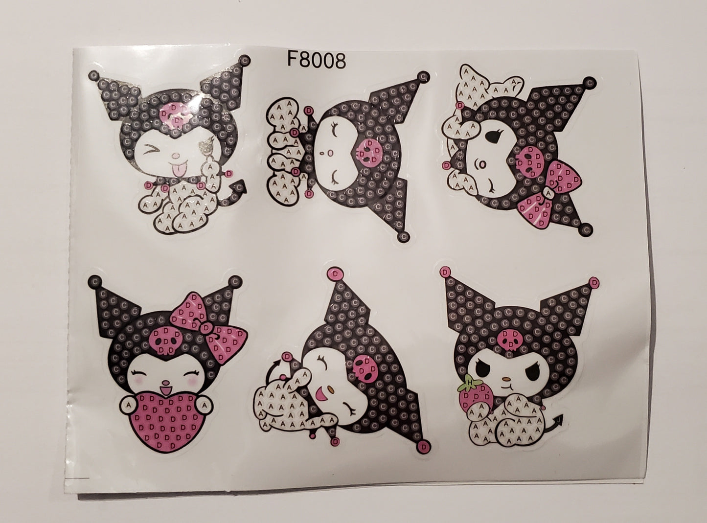 12pcs Sanrio Kuromi 5D Diamond Painting Stickers