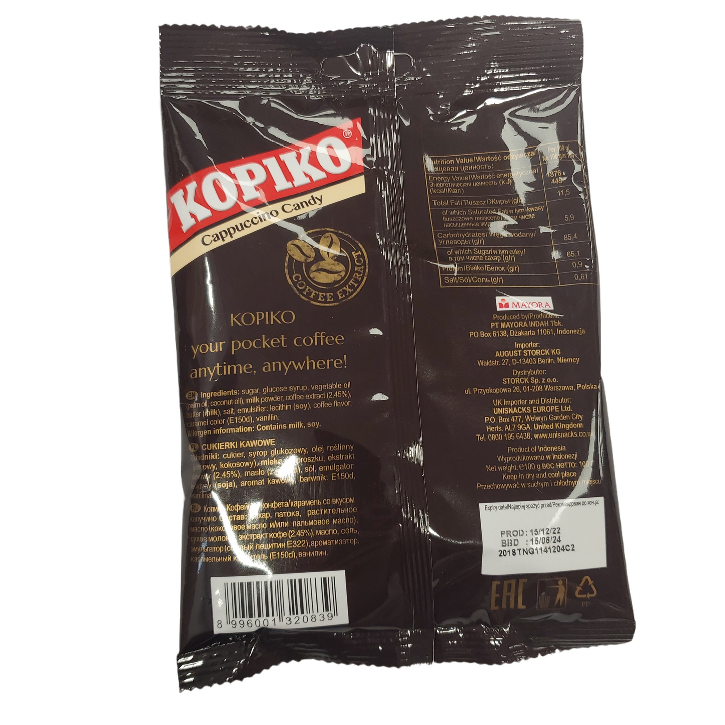 Kopiko Cappuccino Coffee Candy 100g