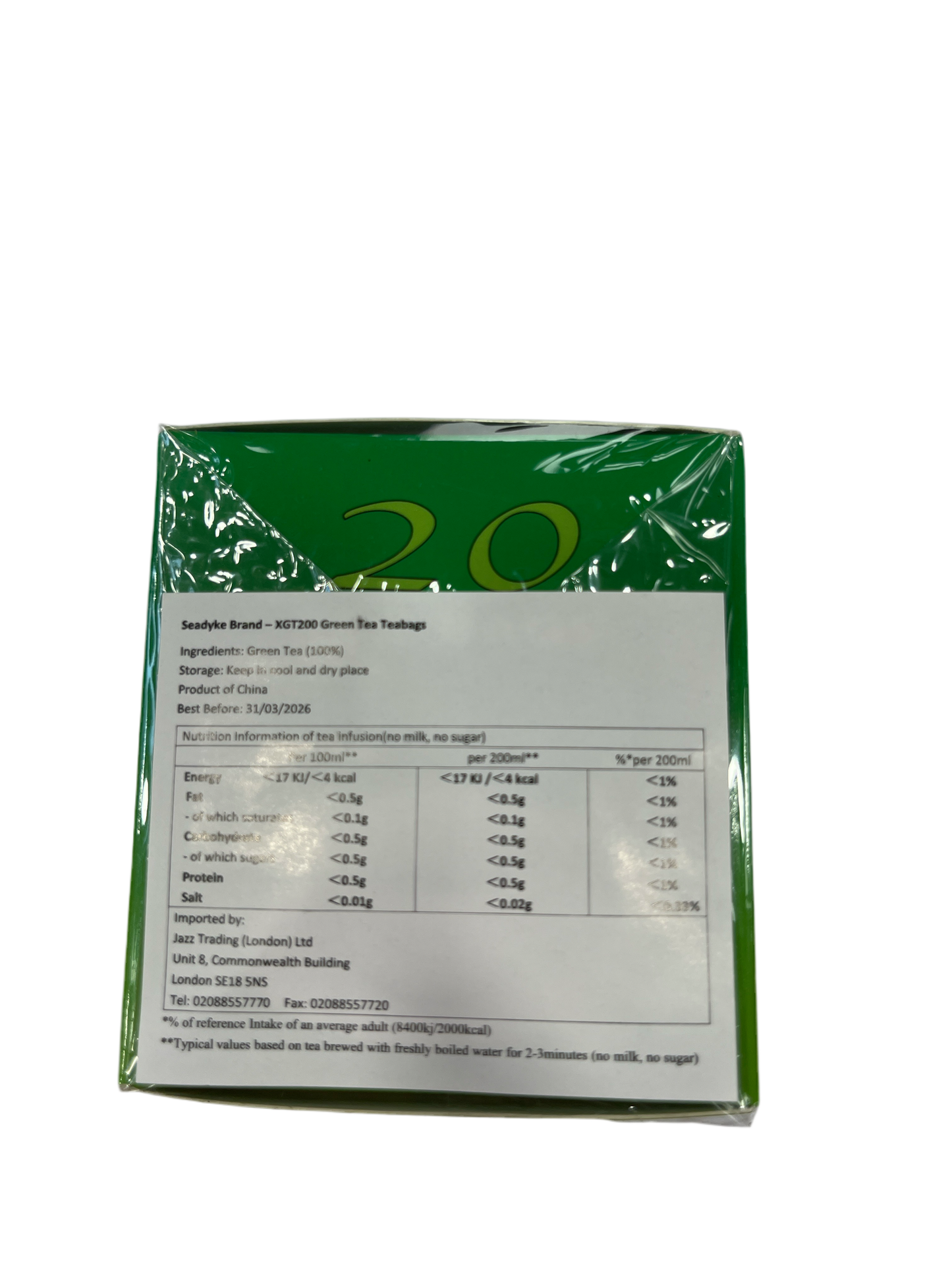 SD Green Tea Tea Bags 40g