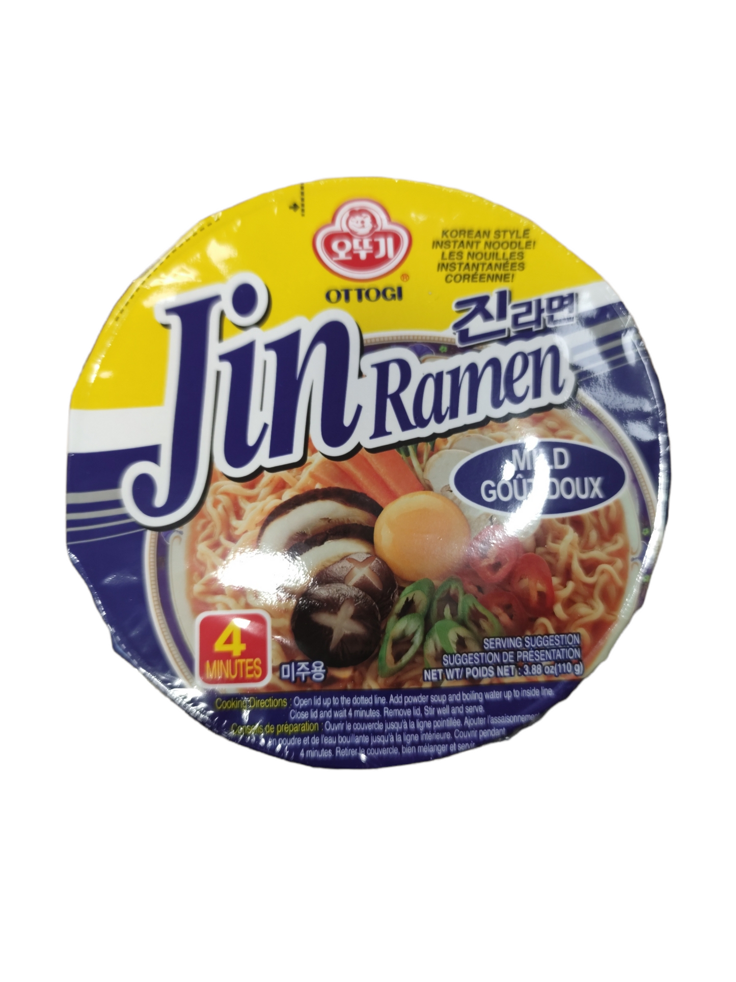 Ottogi Jin Ramyun Mild Big Bowl 110g 微辣大碗拉麵