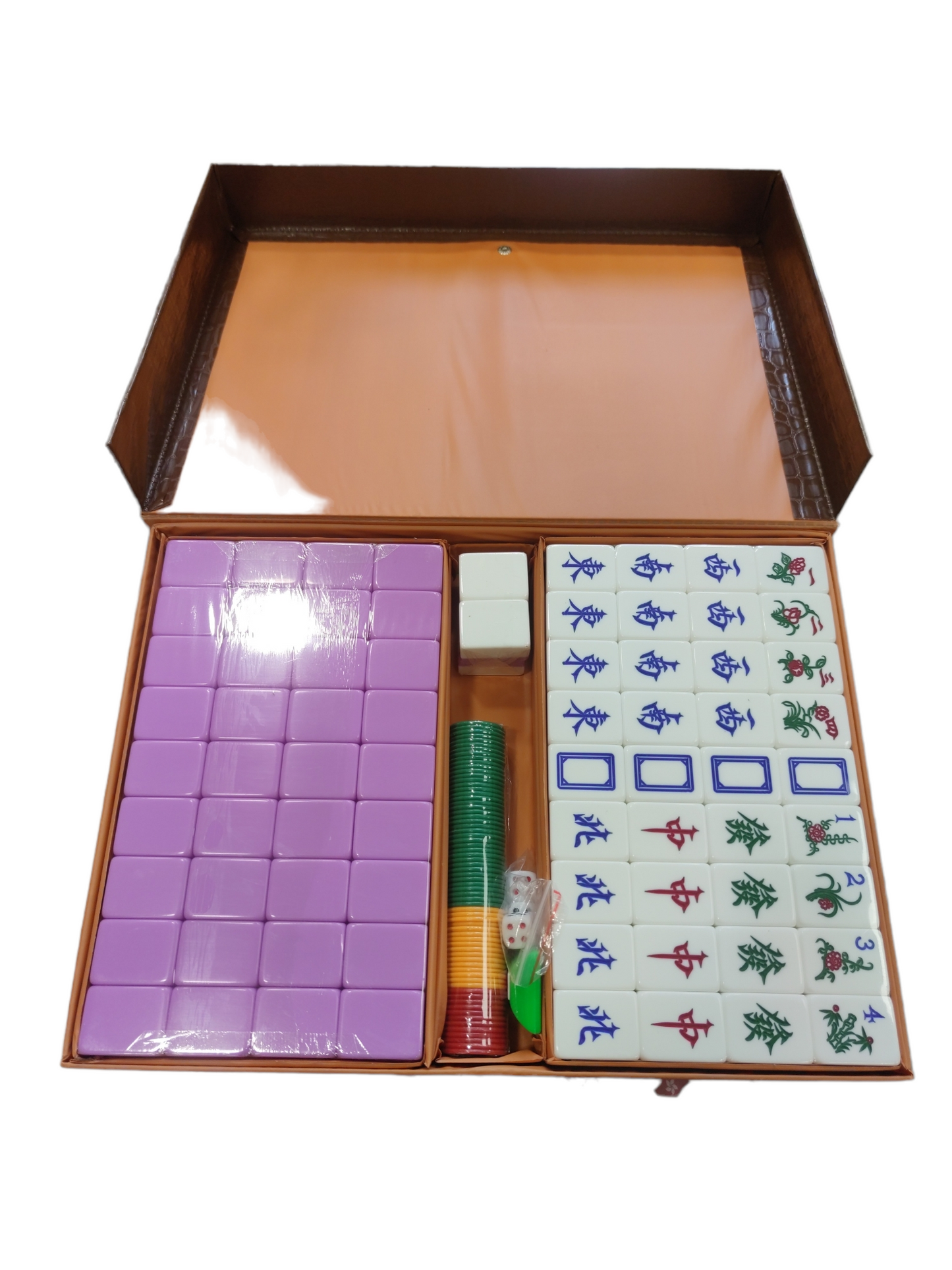 8.0’ B Grade Mahjong w/Plastic Box - Purple set B 級8“ 麻雀