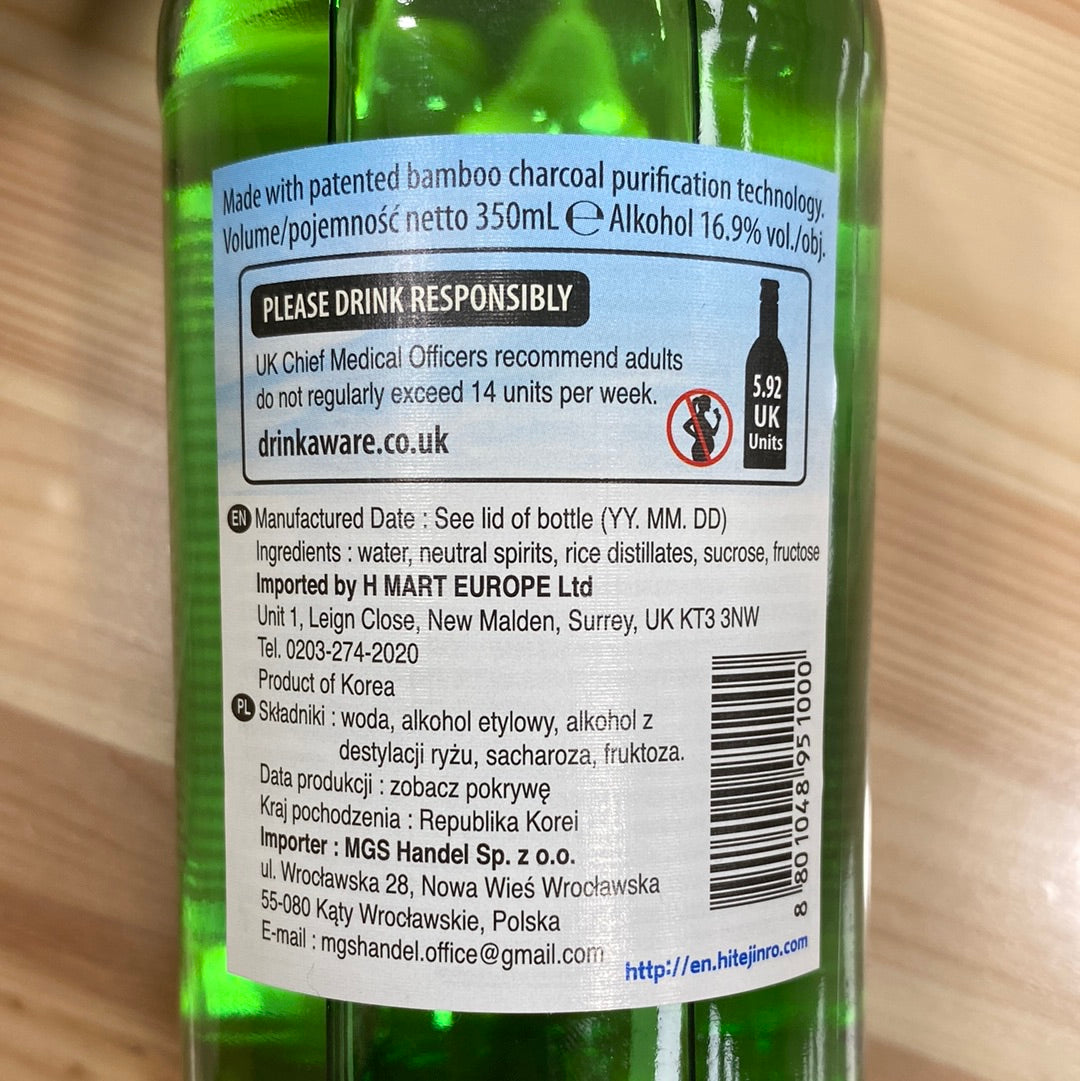Hitejinro Chamisul Soju (Fresh-Bottle) 350ml Alc 16.9%  韓國燒酒(清酒)