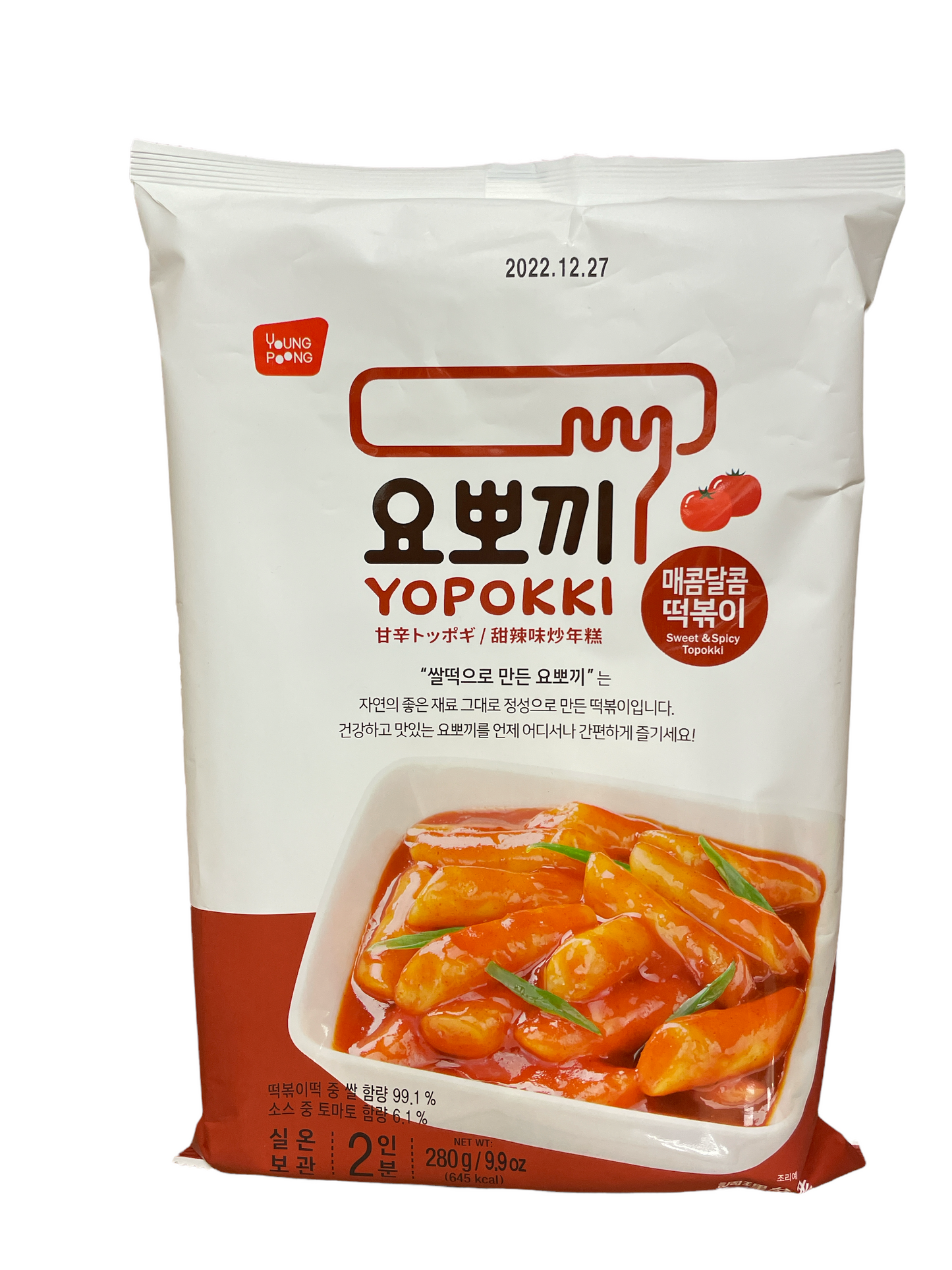 Youngpung Yopoki (Spicy Topoki) 280g 香辣味炒年糕